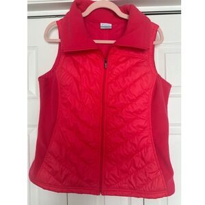 Columbia Womens Pink Coral Quilted Fleece Hybrid Puffer Vest‎ AL1488 Large